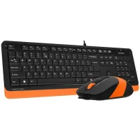 Комплект клавиатура + мышь A4Tech Fstyler F1010 (черный/оранжевый) фото 1